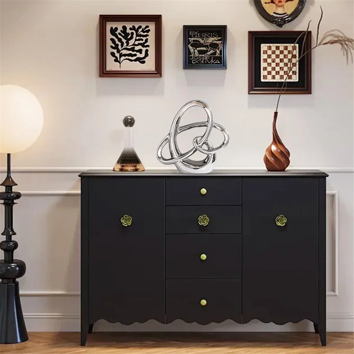 ABGE-Modern Gold Decor  Geometric Sculpture, Abstract Home Accent & Tabletop Figurine