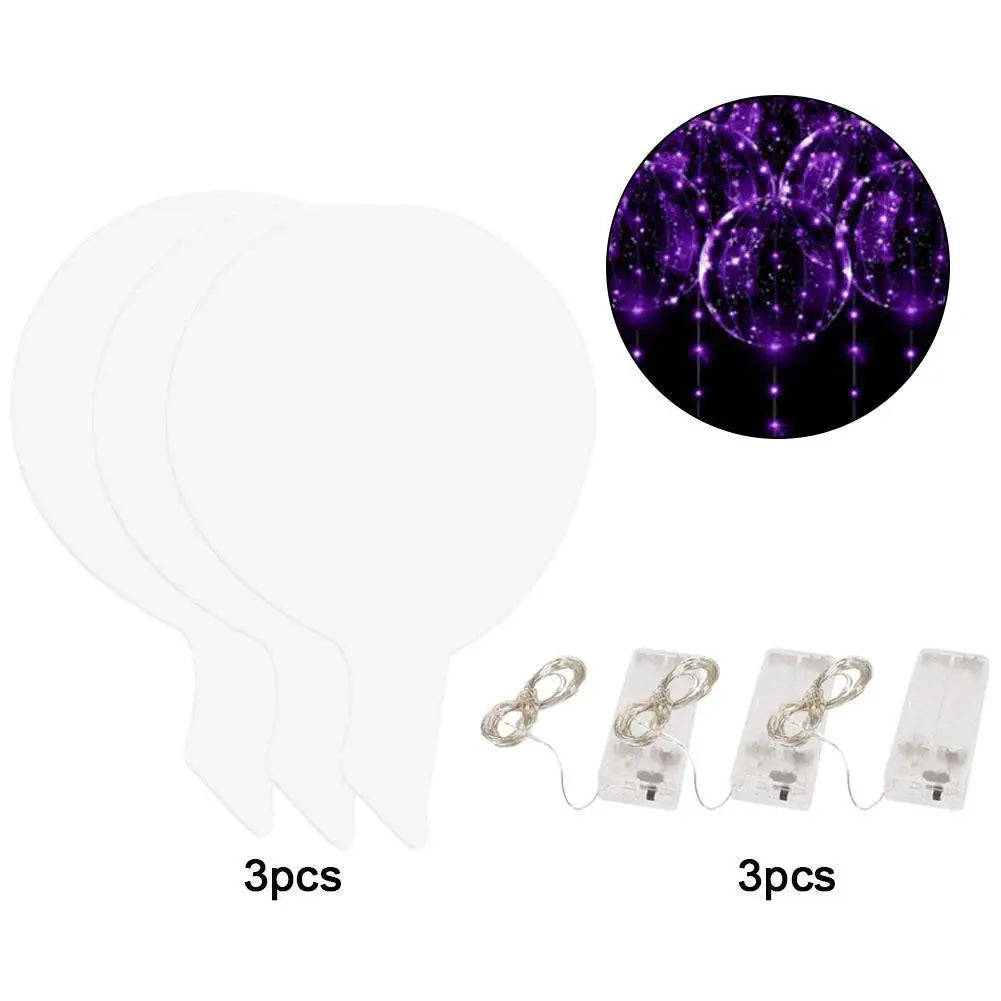 3PCS LED Balloon With Light Transparent Helium Bobo Ballons For Wedding Birthday Christmas Party Decoration LED Light Balloons
