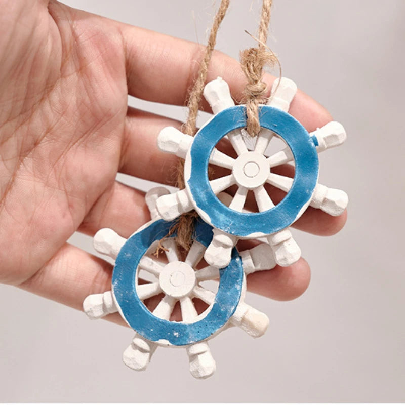 Mediterranean Style Decorative Ornaments Artistic Home Background Kindergarten Wall Hanging Lighthouse Sailboat Wooden Crafts