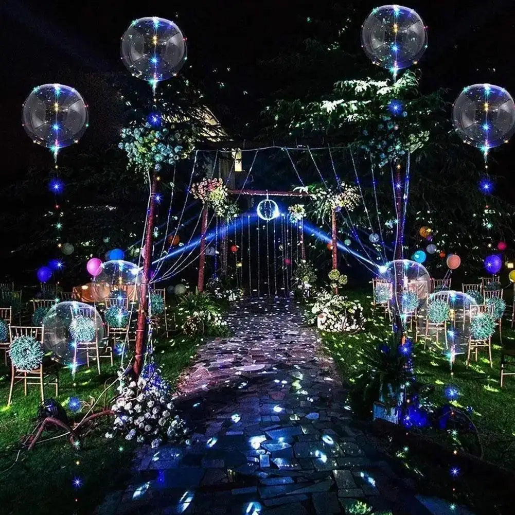 3PCS LED Balloon With Light Transparent Helium Bobo Ballons For Wedding Birthday Christmas Party Decoration LED Light Balloons