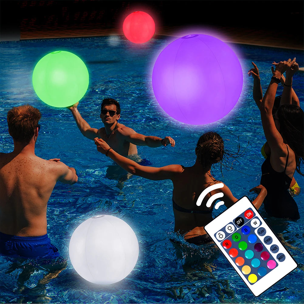 Garden Luminous LED Ball 16 Colors Luminous Bouncy Ball Swimming Pool Luminous Inflatable Balloon Beach Wedding Party Decoration