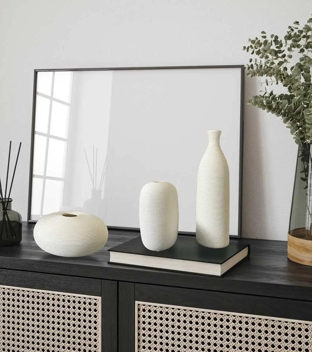 White Ceramic Vases Minimalist Home Decor Nordic Modern Room Kitchen Living Rome Shelf Decorations Crafts Ornaments