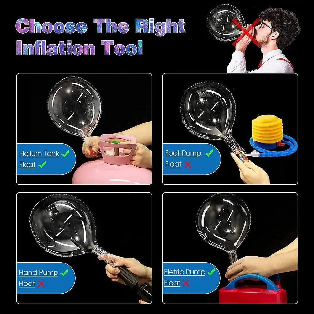 3PCS LED Balloon With Light Transparent Helium Bobo Ballons For Wedding Birthday Christmas Party Decoration LED Light Balloons