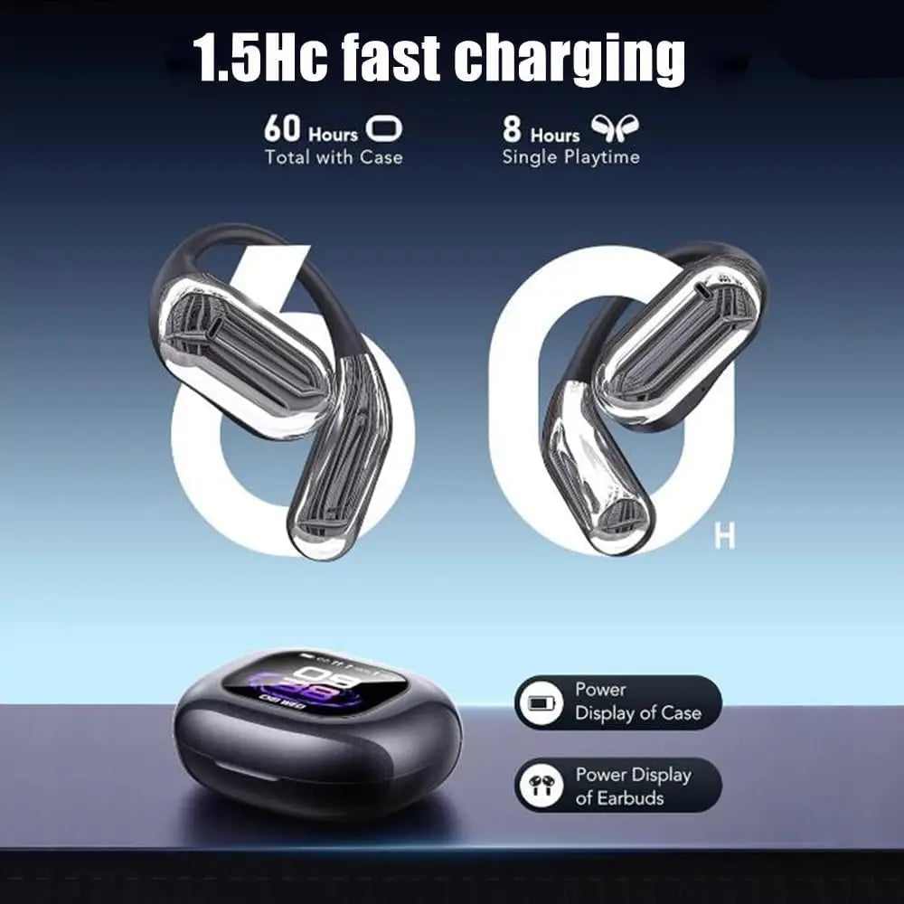 UYUXIO Real Time AI Translating Earphone with LCD Touch Screen OWS Translation Earbuds with 144 Languages Ear Buds for Business