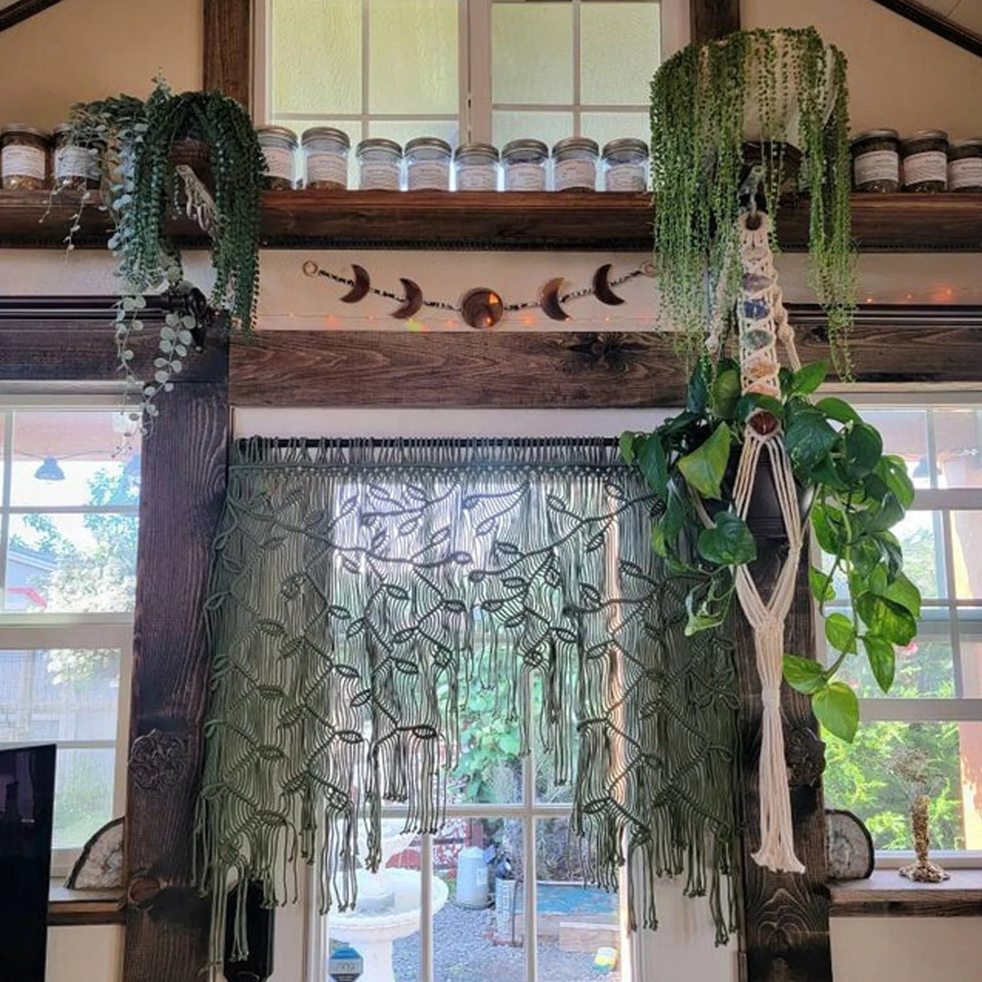 Homestay Room Decoration Handwoven Tapestry Home Wall Decoration Bohemian Leaf Curtain Door Curtain