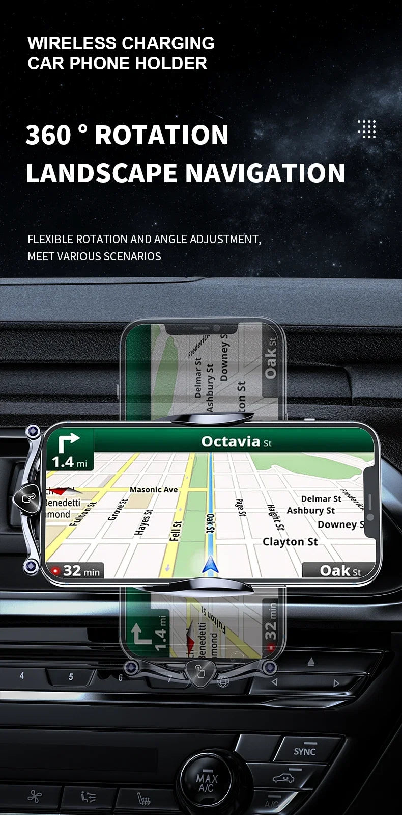 Car Phone Holder 15W Wireless Fast Charger Magnetic Charger Head Touch Control for iPhone 12 13 14 15 Pro Max Xiaomi Huawei