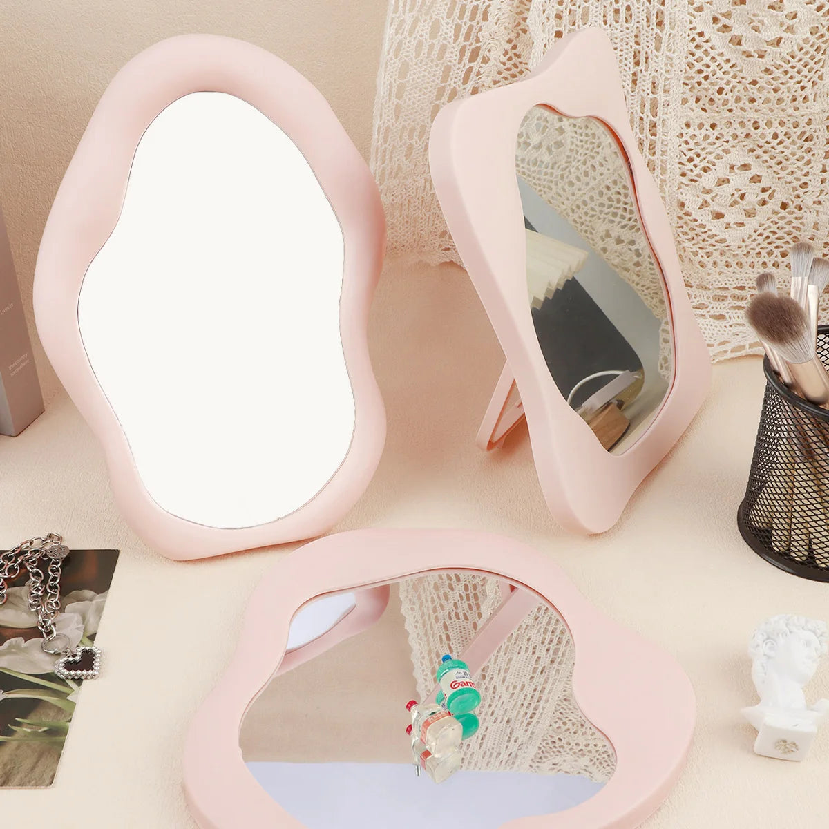 Makeup Mirror Room Decoration Desk Accessorie Mirror Decoration Bedroom Decorative Mirrors Tabletop Mirror Home Aesthetic Decor