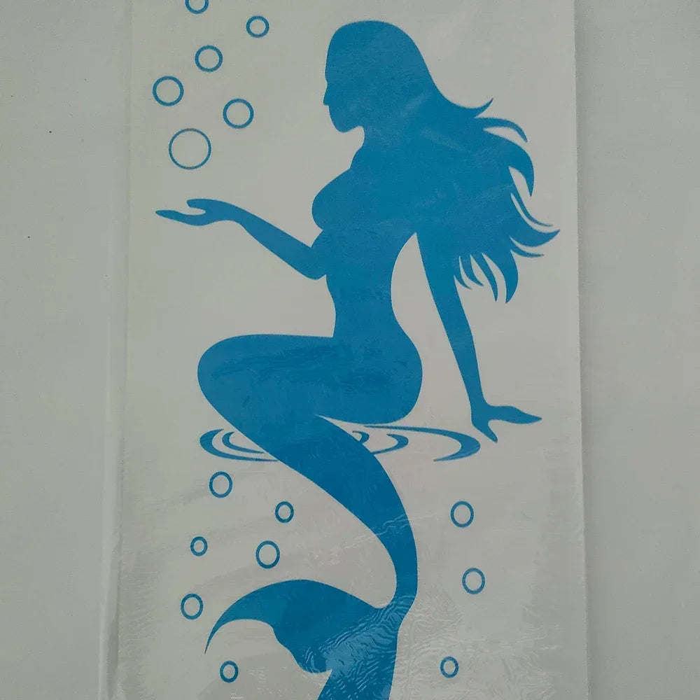 Aesthetic Mermaid Wall Stickers Fashion Design Beautiful Waterproof Decals for Toilet  Bathroom Bedroom Decor Home Decoration