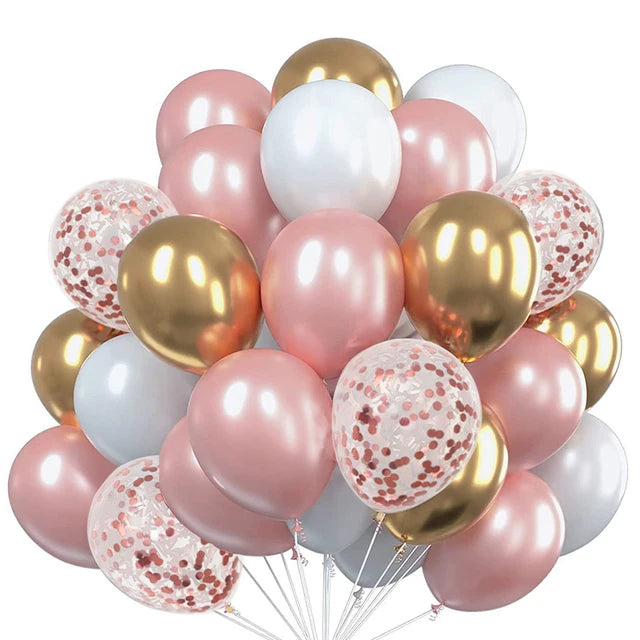 20pcs 12inch Confetti Metallic chrome Balloons Latex Ballon Anniversary Wedding Birthday Party Decors Baby Shower Helium Globos