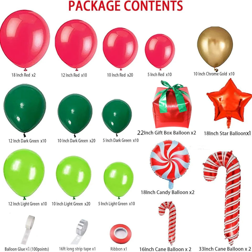 Merry Christmas Decoration Balloons Suit Christmas Theme Balloon Arch Garland Set Xmas Navidad New Year Gift Party Decor 2026
