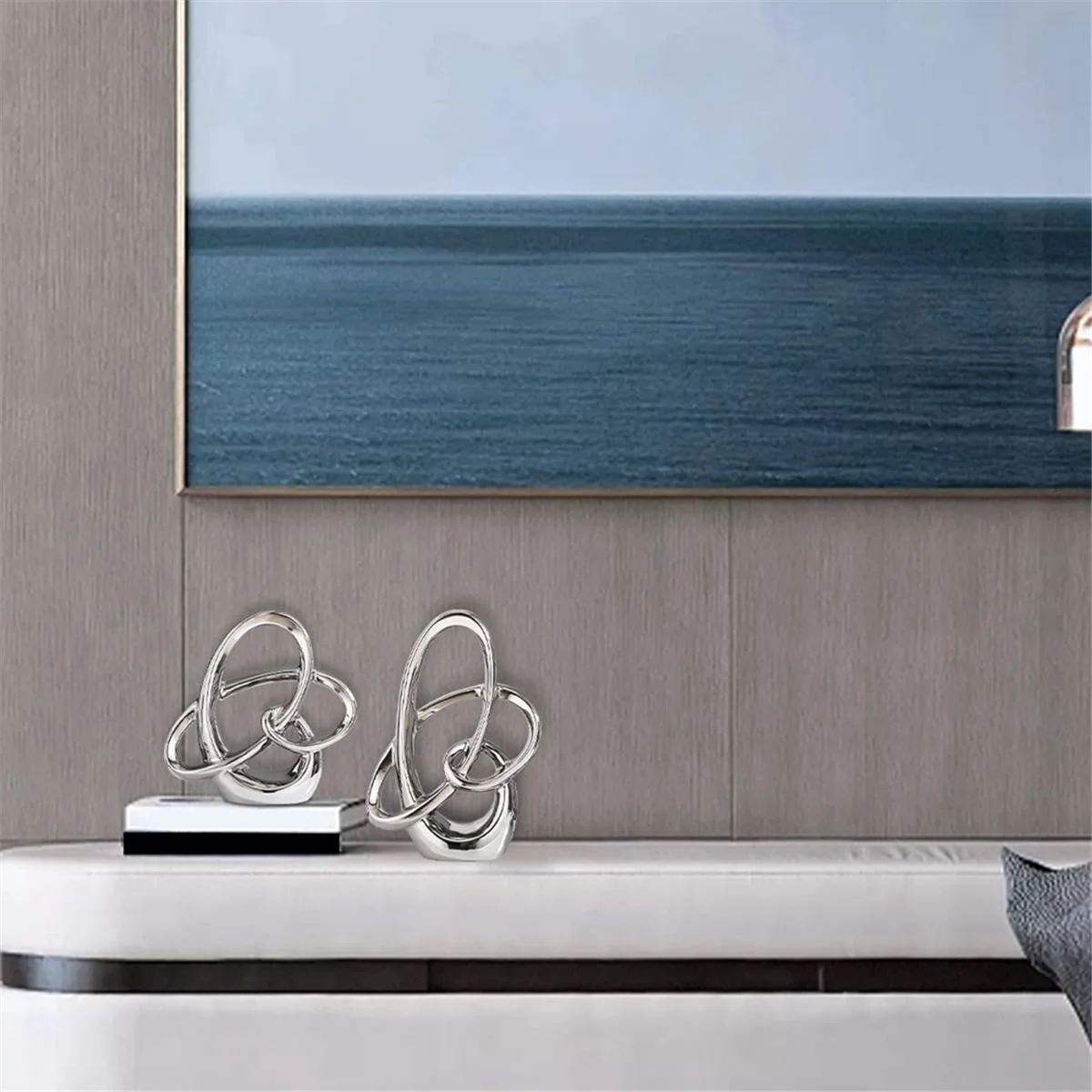 ABGE-Modern Gold Decor  Geometric Sculpture, Abstract Home Accent & Tabletop Figurine