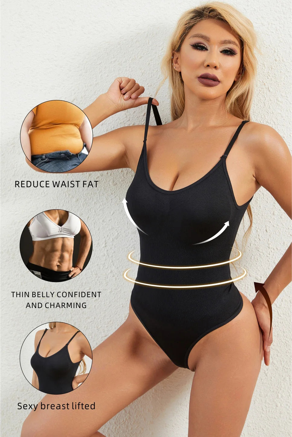 Seamless Shapewear Bodysuit Women Tummy Control Body Shaper Fajas Colombianas Waist Trainer Ladies Sexy Thong Slimming Underwear