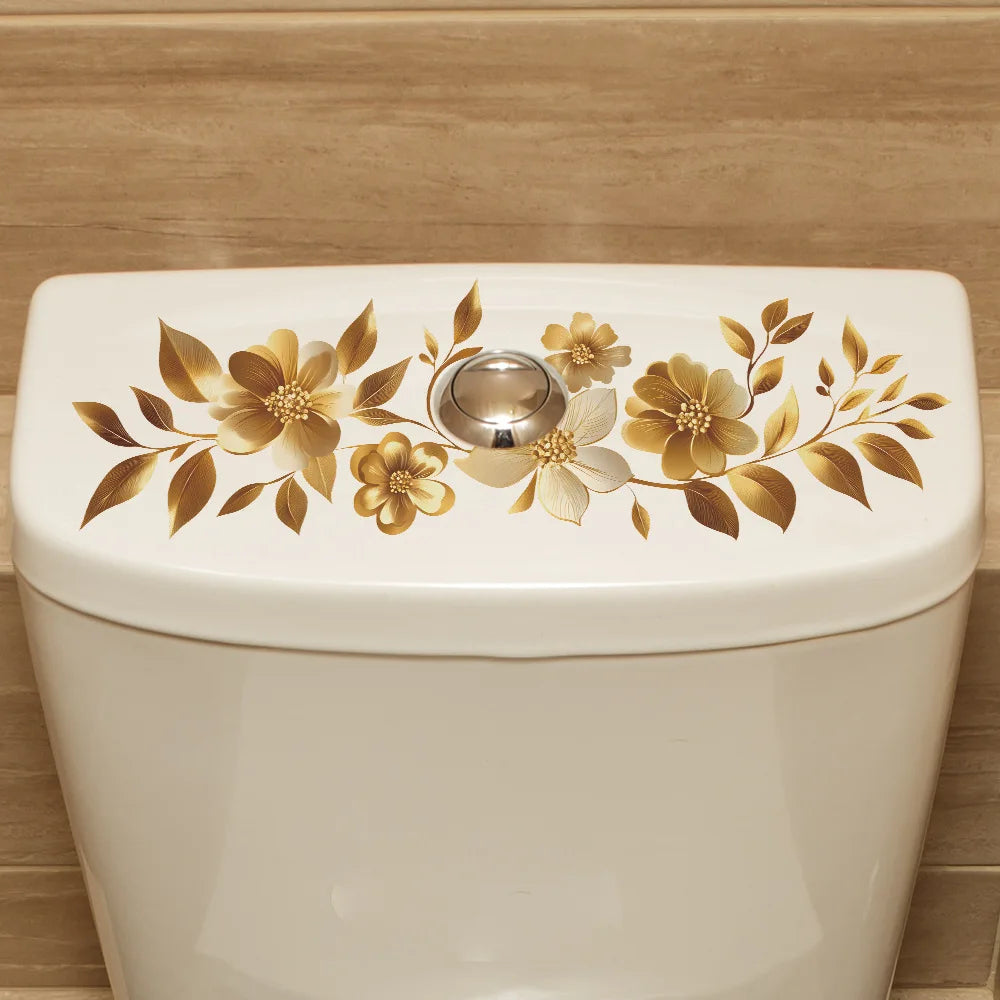 Creative Golden Floral Aesthetic Home Decoration Wallpaper Living Room Modern Art Mural Bedroom Toilet Decal Bathroom Wall Decor