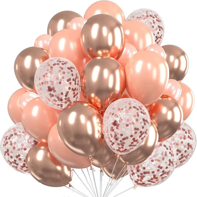 20pcs 12inch Confetti Metallic chrome Balloons Latex Ballon Anniversary Wedding Birthday Party Decors Baby Shower Helium Globos