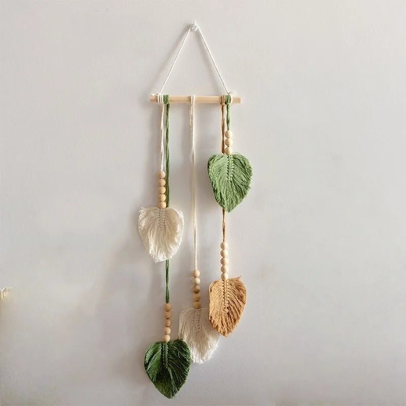 1pc Tapestry Woven Wall Hanging Tapestry Home Wall Decor Wood Bead Crafts Bedroom Living Room Decor Aesthetic Gift