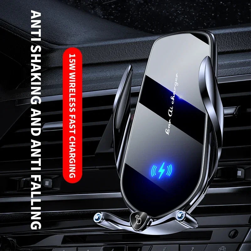 Car Phone Holder 15W Wireless Fast Charger Magnetic Charger Head Touch Control for iPhone 12 13 14 15 Pro Max Xiaomi Huawei