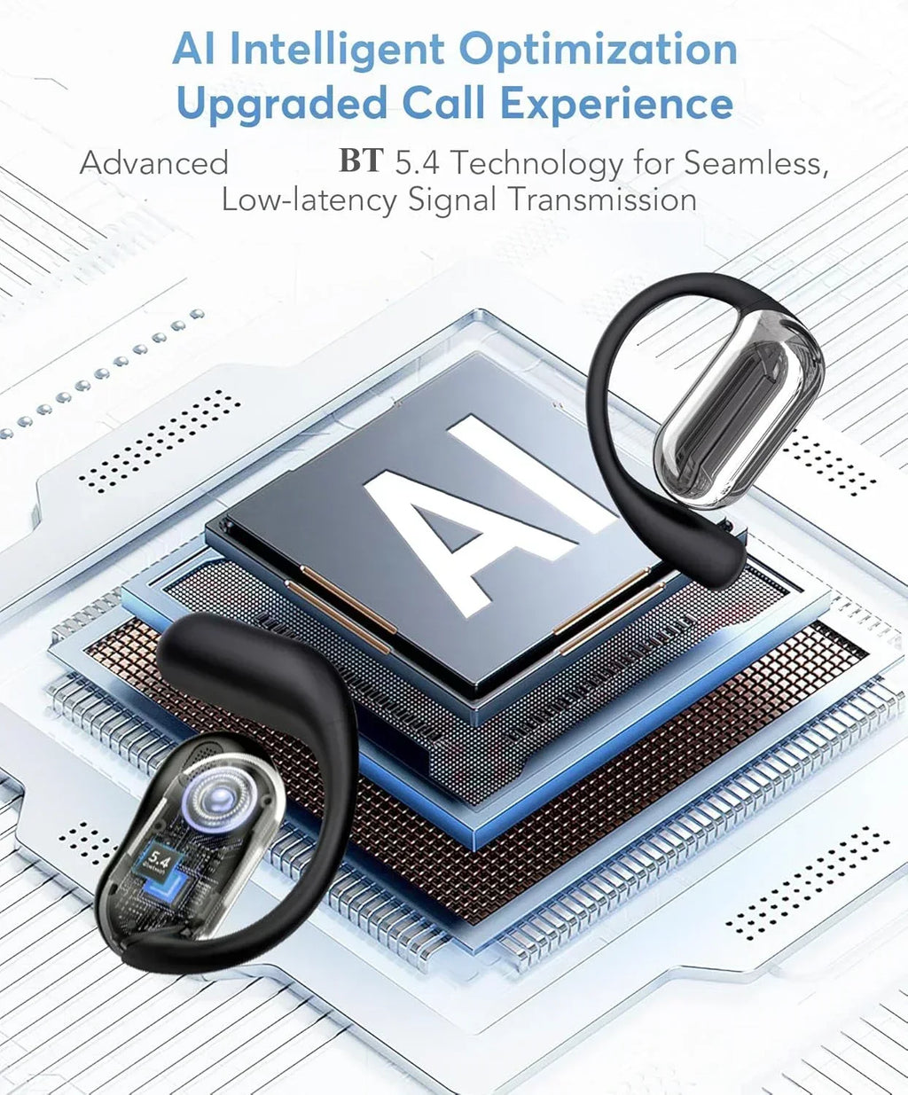 UYUXIO Real Time Ai Translation Wireless Earphone with 144 Languages Translator Earbuds OWS Headphones Ear Buds for Travel