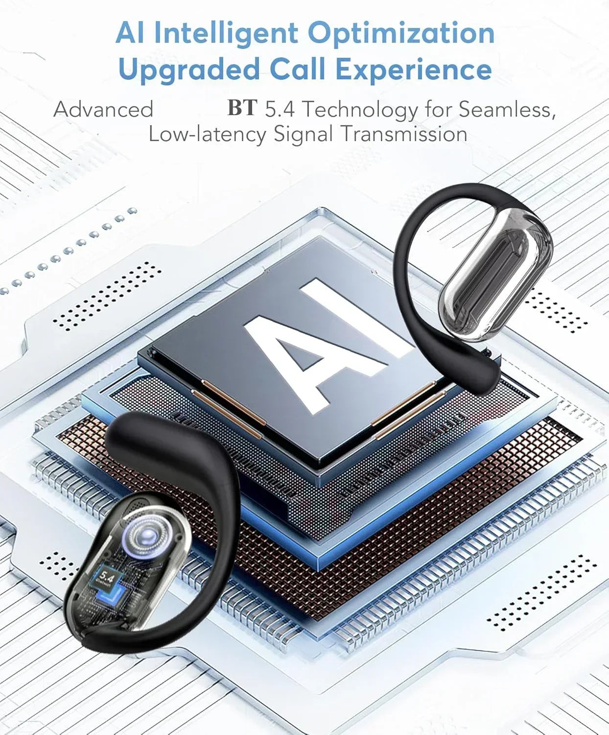 UYUXIO Real Time Ai Translation Wireless Earphone with 144 Languages Translator Earbuds OWS Headphones Ear Buds for Travel