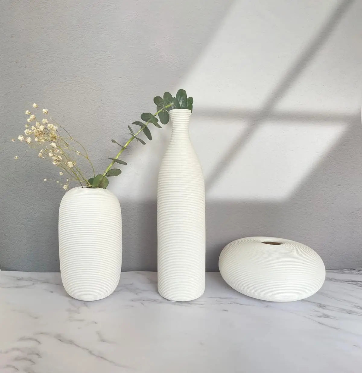 White Ceramic Vases Minimalist Home Decor Nordic Modern Room Kitchen Living Rome Shelf Decorations Crafts Ornaments