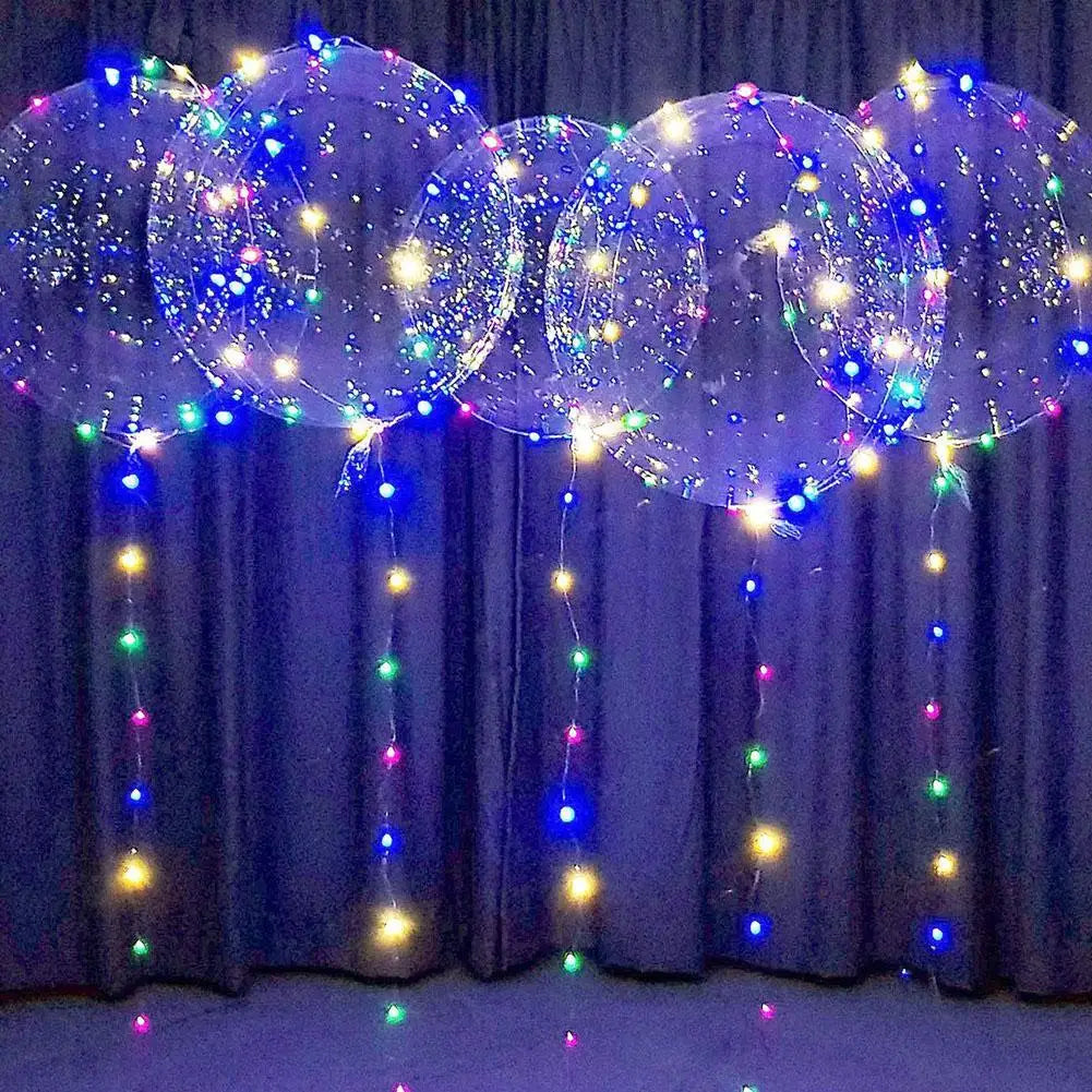 3PCS LED Balloon With Light Transparent Helium Bobo Ballons For Wedding Birthday Christmas Party Decoration LED Light Balloons