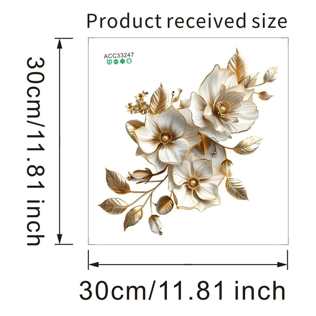Creative Golden Floral Aesthetic Home Decoration Wallpaper Living Room Modern Art Mural Bedroom Toilet Decal Bathroom Wall Decor