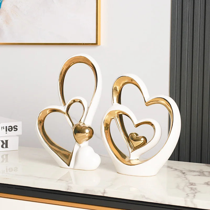 Heart-Shaped Modern Minimalist Decor - Luxury Home Accent for Living Room, Entryway, Wine Bar & TV Cabinet