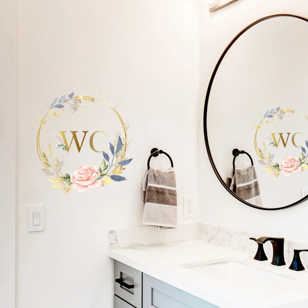 Creative Golden Floral Aesthetic Home Decoration Wallpaper Living Room Modern Art Mural Bedroom Toilet Decal Bathroom Wall Decor