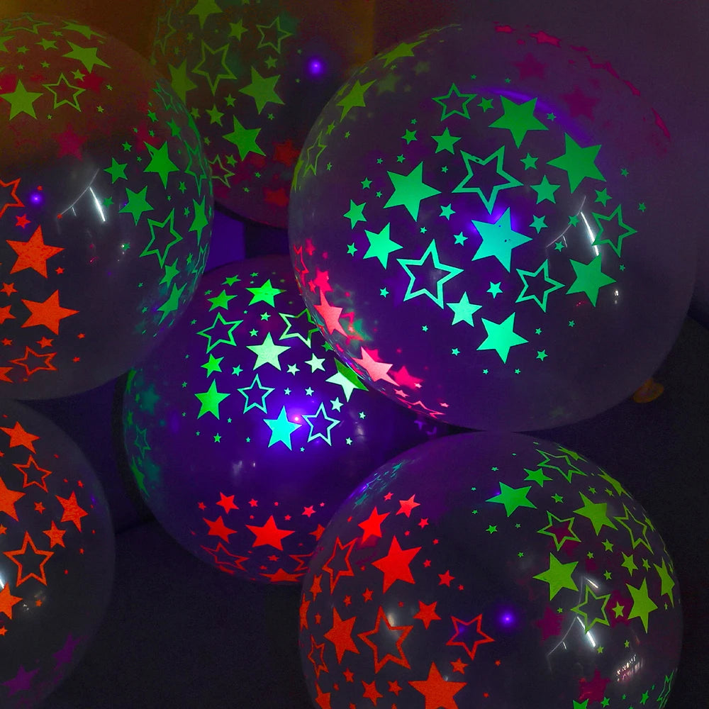 60/10PCS Fluorescent Balloons Glow In The Dark Luminous Dots Latex Balloon For Birthday Wedding Party Decoration Kids Gifts Toys