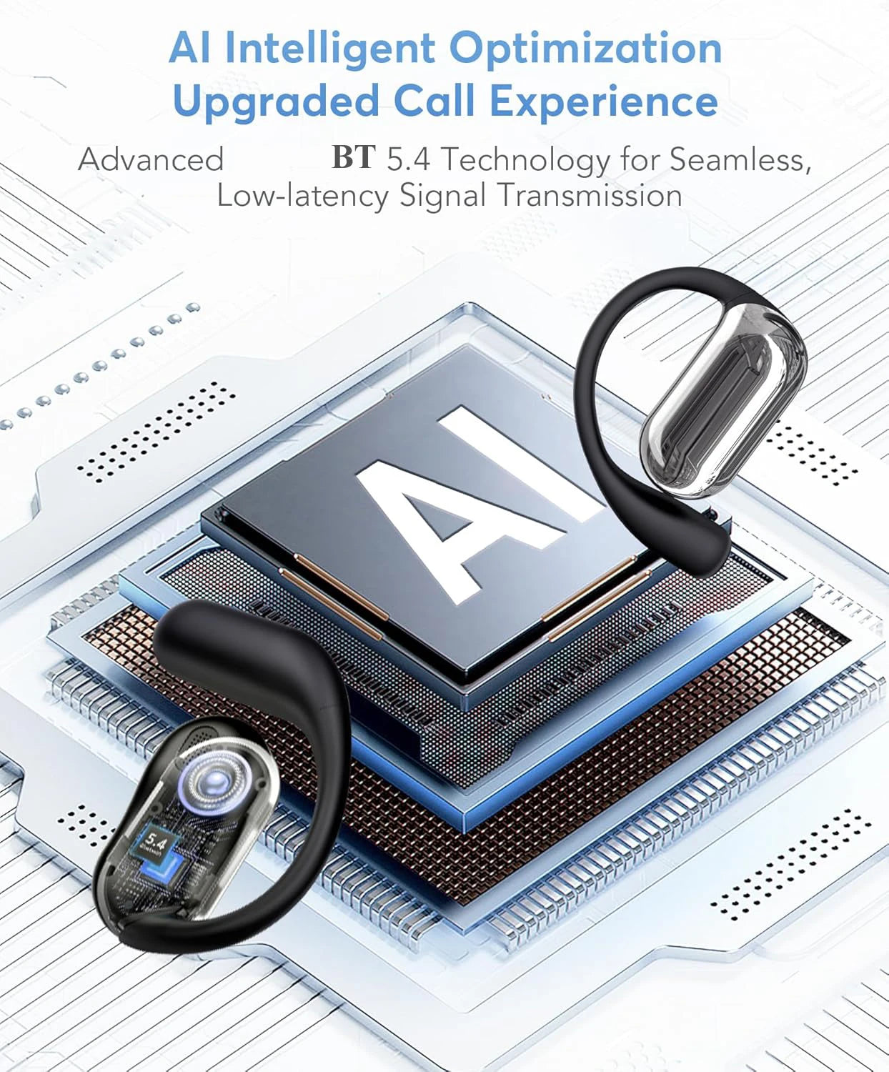 UYUXIO AI Language Translation Headphones with 144 Languages & Accents Real-Time Earbuds Translator for iPhone Android Phones