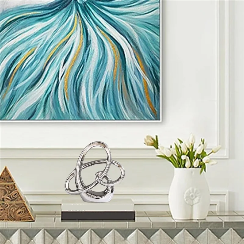 ABGE-Modern Gold Decor  Geometric Sculpture, Abstract Home Accent & Tabletop Figurine