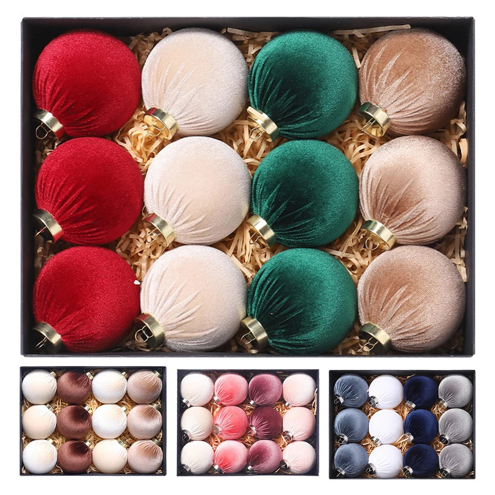 Dazzling Decorative Ornaments A Collection of Twelve Colorful Wrapped Cloth Balls at an Size of Eight Centimeters Each