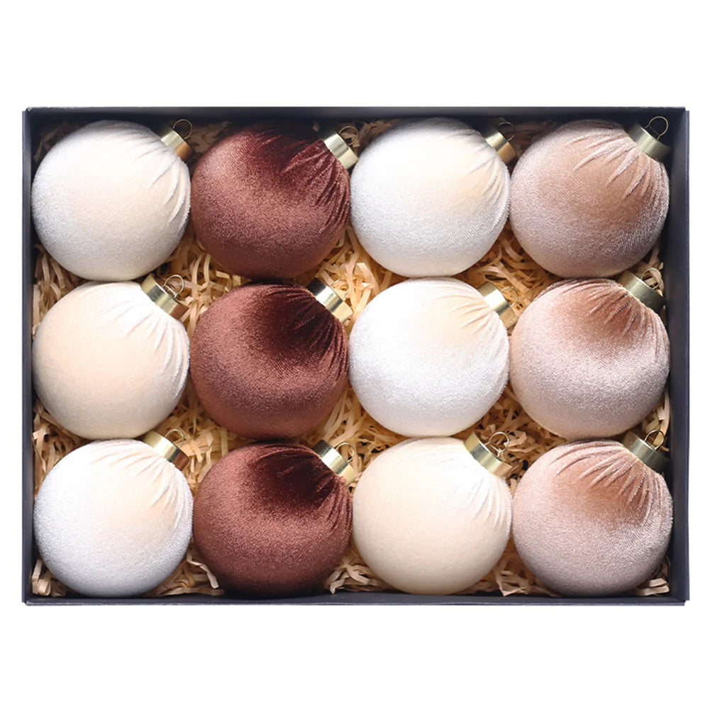 Dazzling Decorative Ornaments A Collection of Twelve Colorful Wrapped Cloth Balls at an Size of Eight Centimeters Each