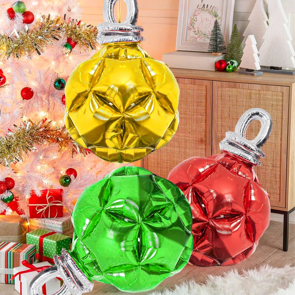 15pcs Christmas bulb decoration balloons, DIY Christmas balloons, Christmas party decorations, bulb hanging balloons