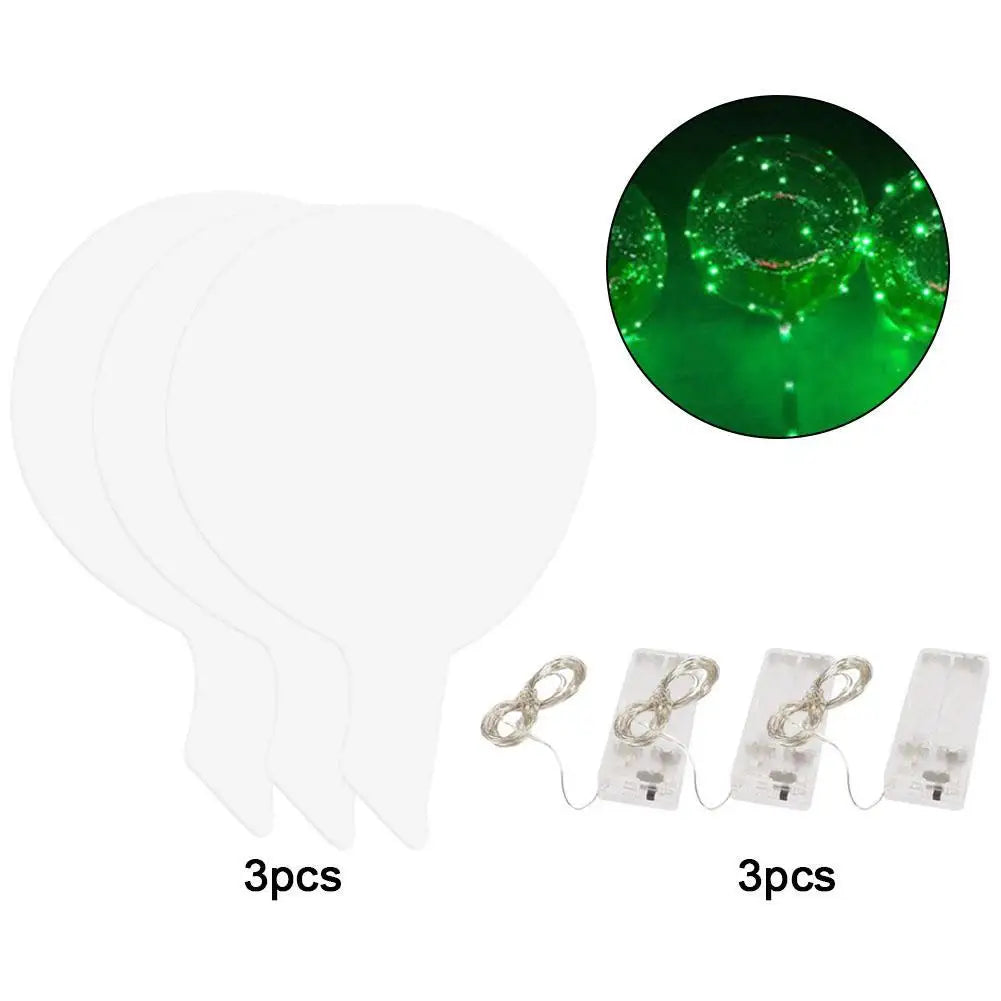 3PCS LED Balloon With Light Transparent Helium Bobo Ballons For Wedding Birthday Christmas Party Decoration LED Light Balloons