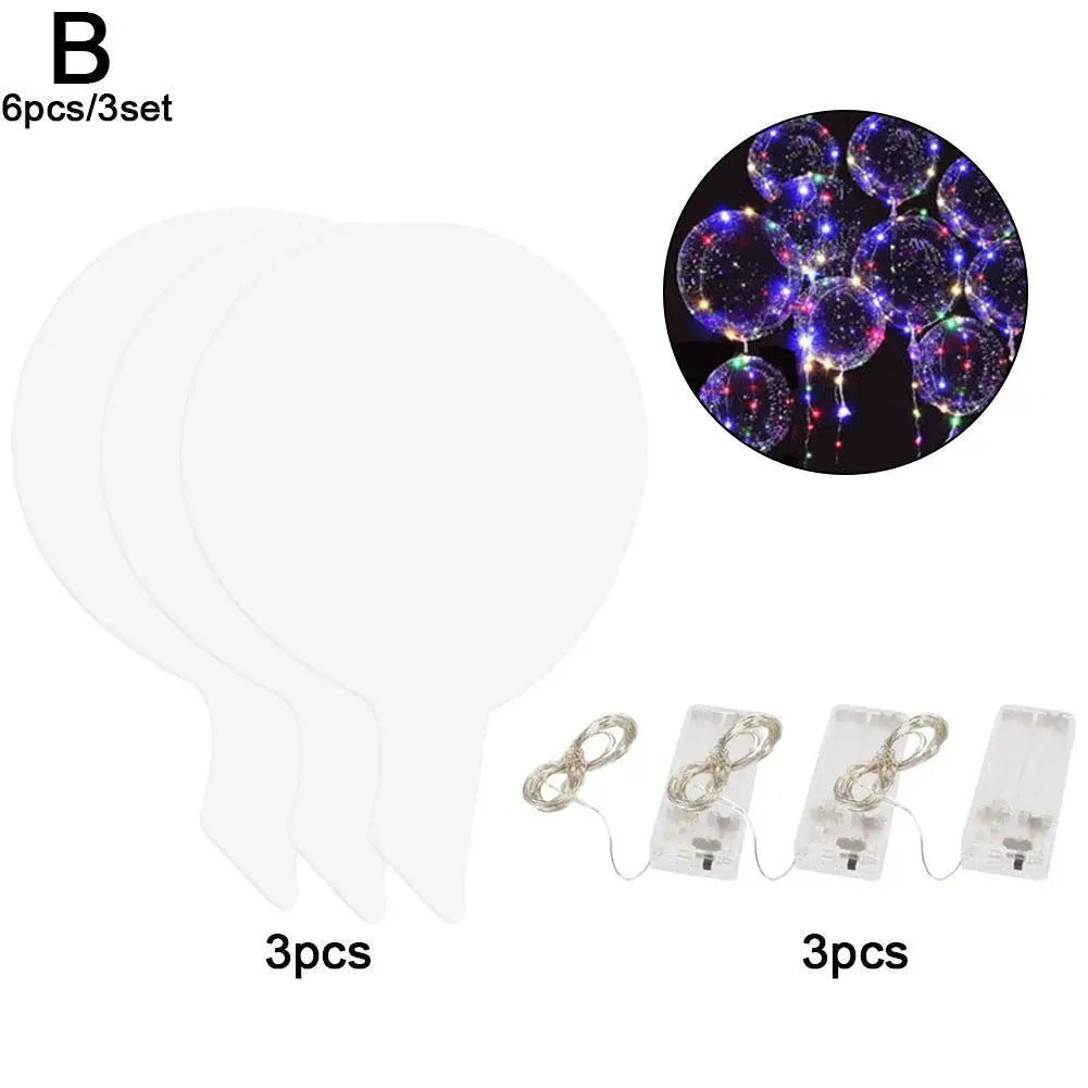 3PCS LED Balloon With Light Transparent Helium Bobo Ballons For Wedding Birthday Christmas Party Decoration LED Light Balloons