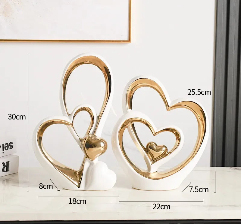 Heart-Shaped Modern Minimalist Decor - Luxury Home Accent for Living Room, Entryway, Wine Bar & TV Cabinet