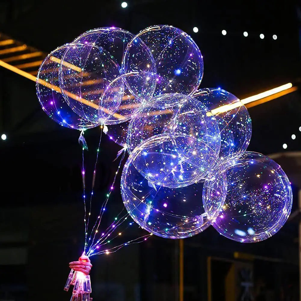 3PCS LED Balloon With Light Transparent Helium Bobo Ballons For Wedding Birthday Christmas Party Decoration LED Light Balloons