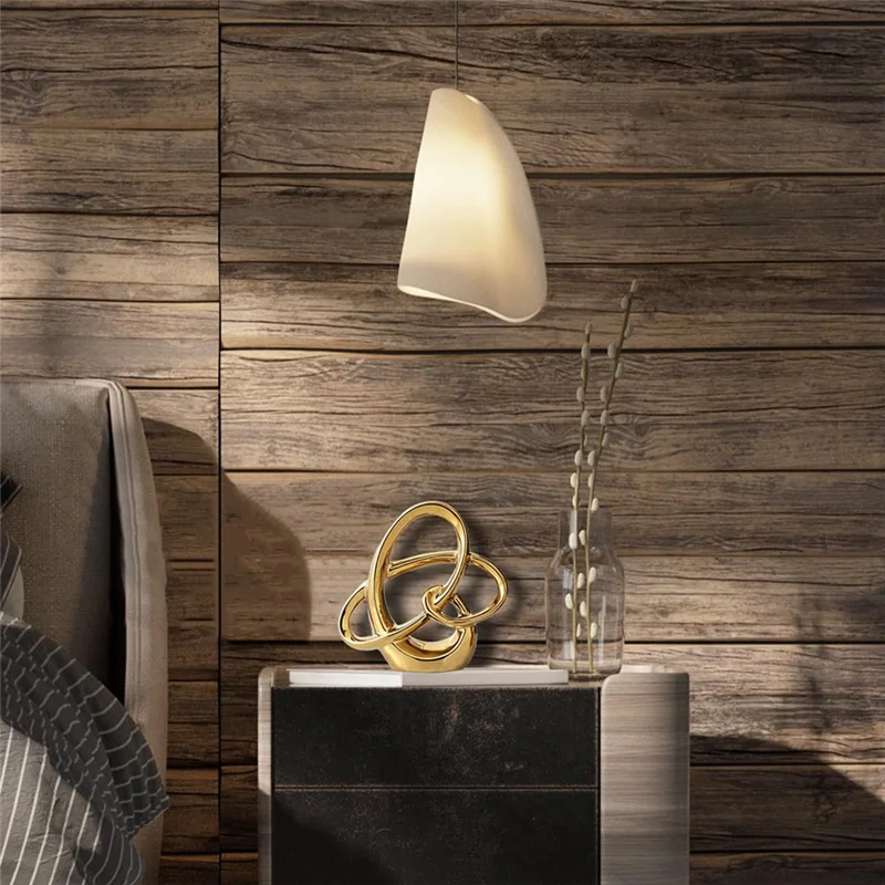 ABYN-Modern Gold Decor  Geometric Sculpture, Abstract Home Accent & Tabletop Figurine