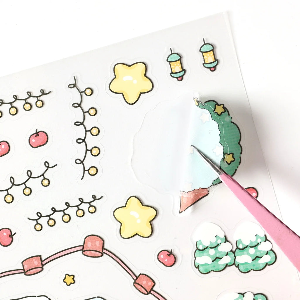 Christmas 3D Scene Stickers - 3pcs Festive Diorama Decals for DIY Journals & Crafts