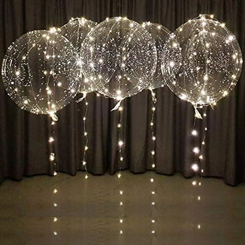 3PCS LED Balloon With Light Transparent Helium Bobo Ballons For Wedding Birthday Christmas Party Decoration LED Light Balloons