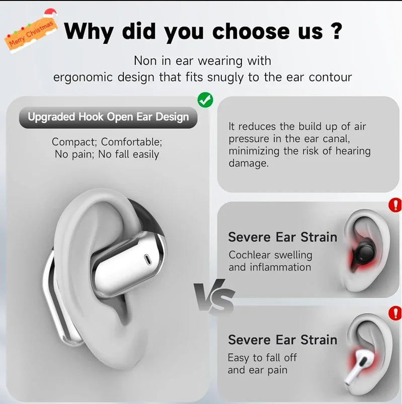 UYUXIO Real Time AI Translating Earphone with LCD Touch Screen OWS Translation Earbuds with 144 Languages Ear Buds for Business