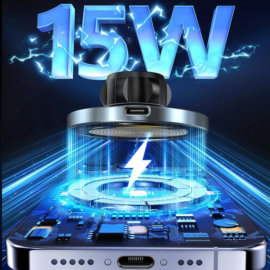 UYUXIO Magnetic Wireless Car Phone Charger Adapter 15W Air Vent Magnetic Car Phone Holder for iPhone 16 15 14 13 12 Pro Max Plus