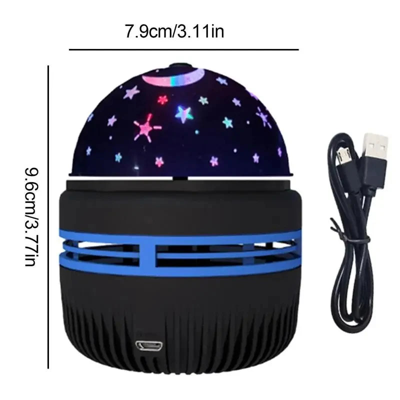 LED Starry Sky Night Lights USB Rotating Projector Lamp Magic Ball Moon Star Christmas Lights Home Room Atmosphere Decorations