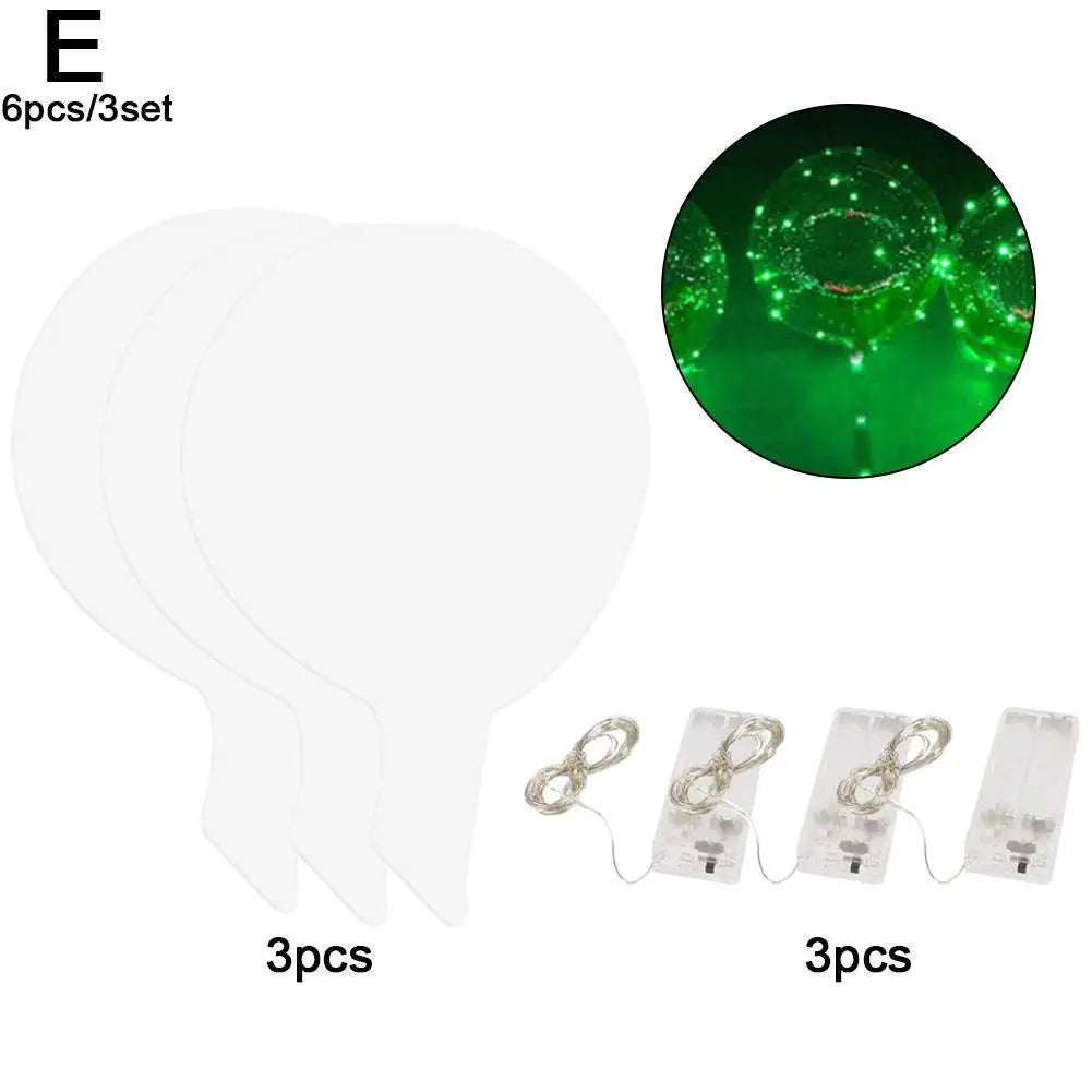 3PCS LED Balloon With Light Transparent Helium Bobo Ballons For Wedding Birthday Christmas Party Decoration LED Light Balloons