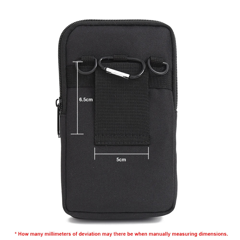 Universal Men's Sports Leisure Mobile Phone Waist Bag Vertical Double-layer Phone Bag Single Shoulder Crossbody Bag Coin Purse