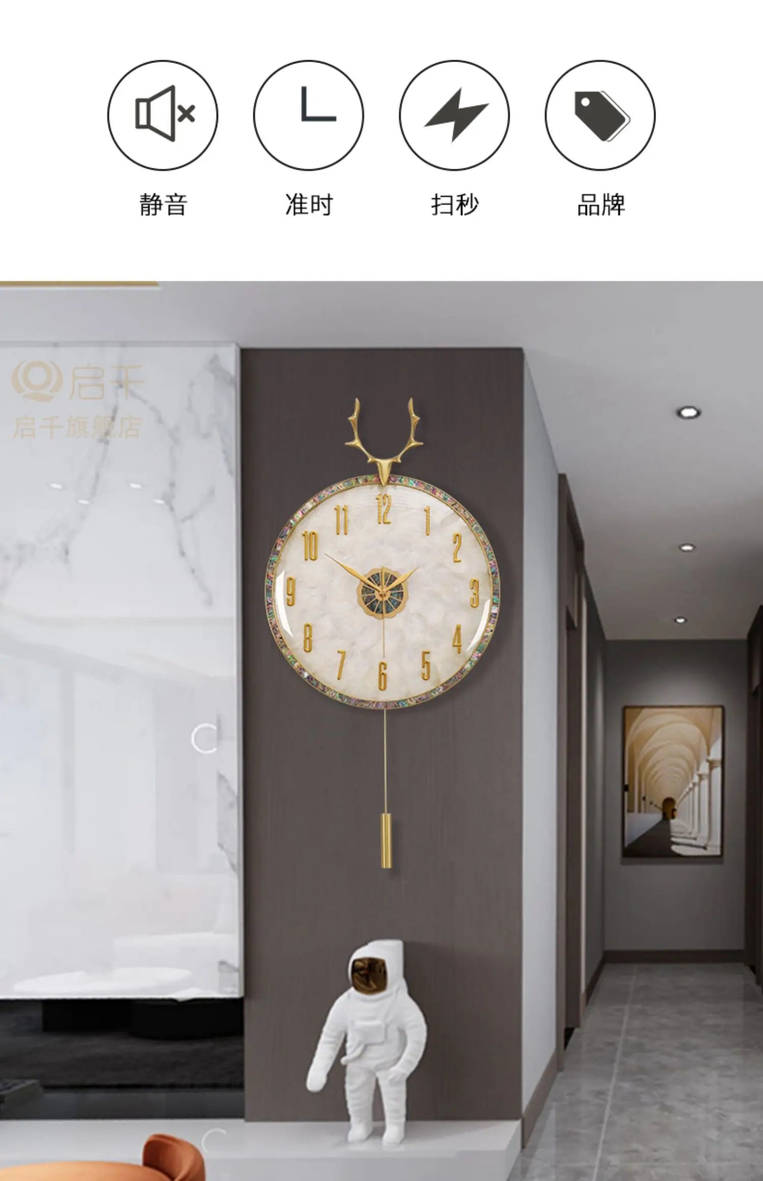 Aesthetic Kitchen Wall Clock Fun Round Interior Design Wall Clock Living Room Reloj Pared Decorativo Decoration Accessories