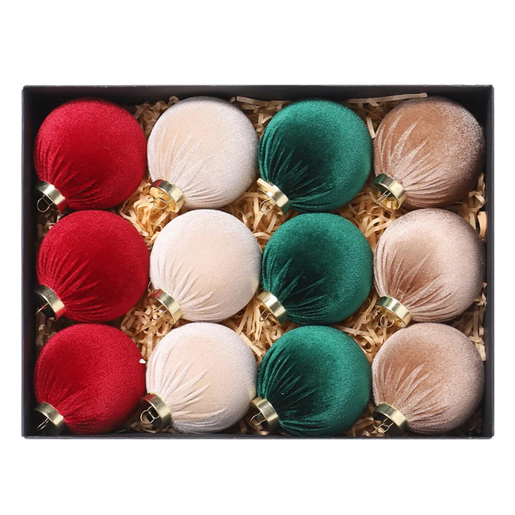 Dazzling Decorative Ornaments A Collection of Twelve Colorful Wrapped Cloth Balls at an Size of Eight Centimeters Each