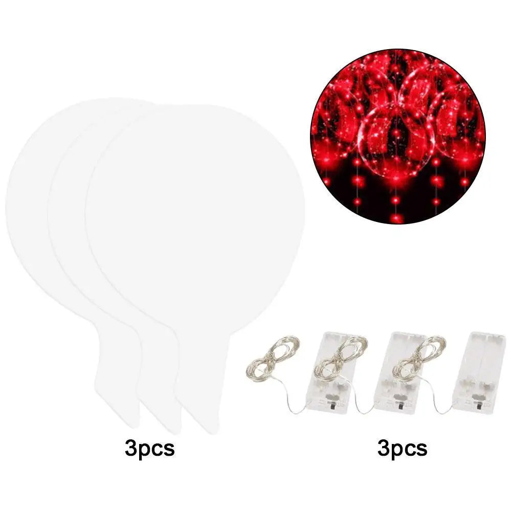 3PCS LED Balloon With Light Transparent Helium Bobo Ballons For Wedding Birthday Christmas Party Decoration LED Light Balloons