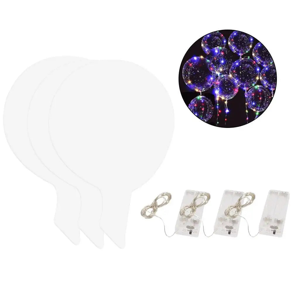 3PCS LED Balloon With Light Transparent Helium Bobo Ballons For Wedding Birthday Christmas Party Decoration LED Light Balloons