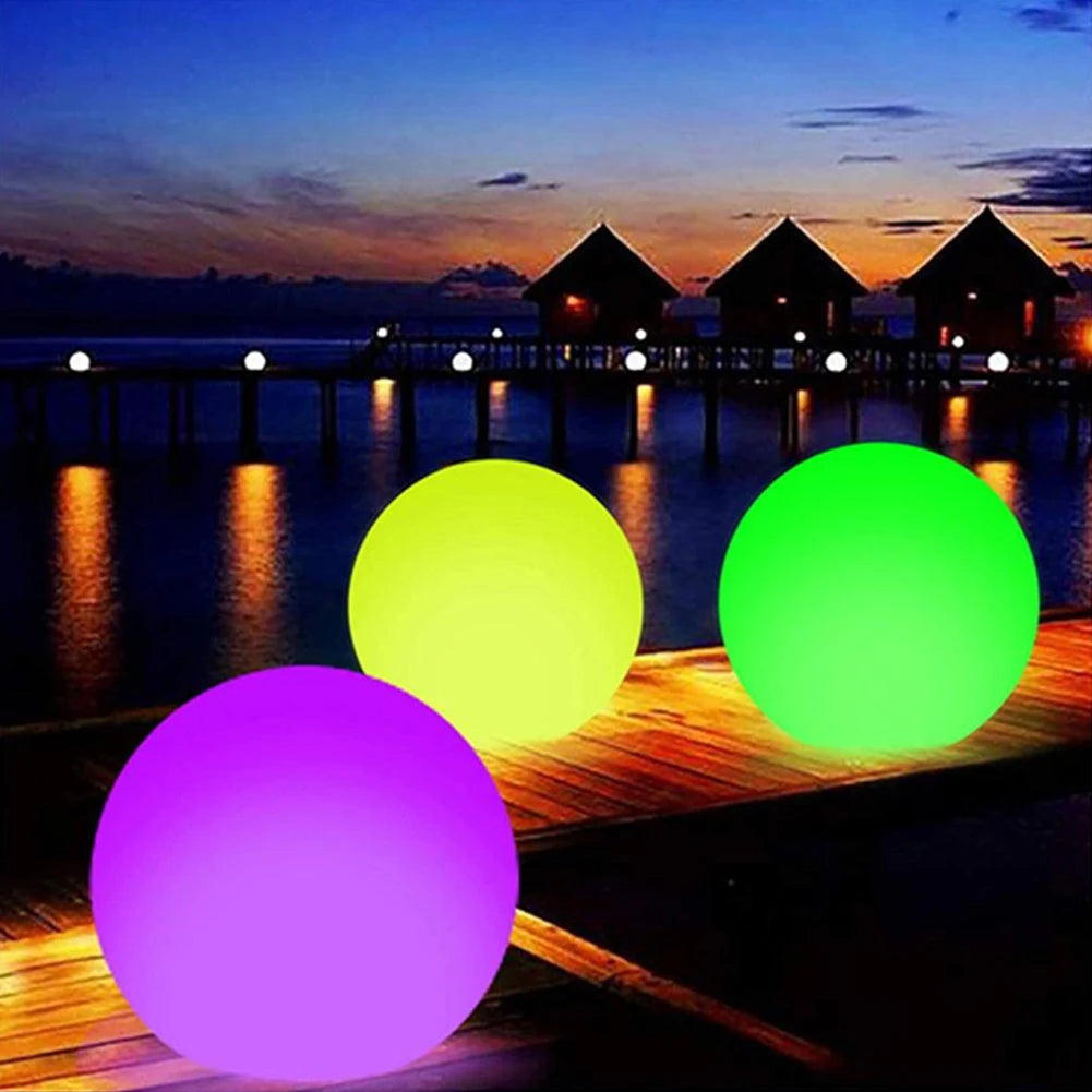 Garden Luminous LED Ball 16 Colors Luminous Bouncy Ball Swimming Pool Luminous Inflatable Balloon Beach Wedding Party Decoration
